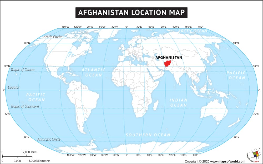 Where is Afghanistan | Afghanistan Location in World Map