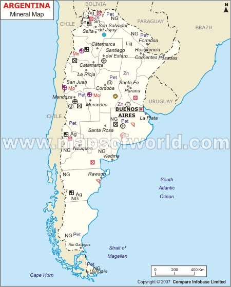Argentina Mineral Map