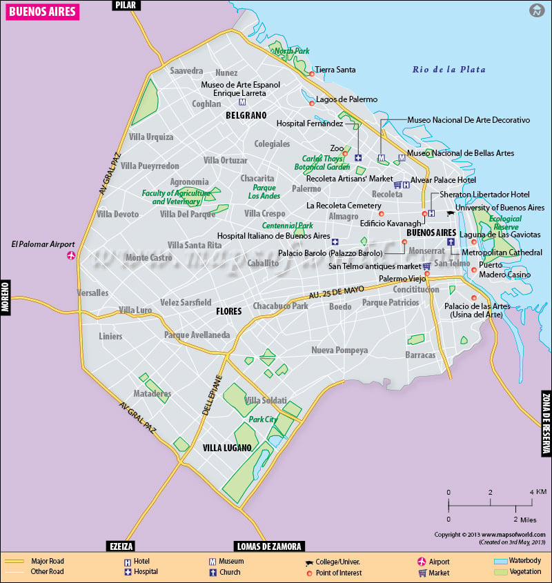 Buenos Aires Map | Map of Buenos Aires City Argentina