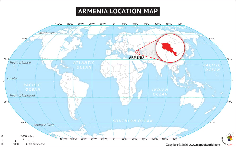 World Map Armenia