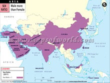 Asian Countries with Sex Ratio greater than One