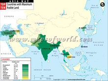 Asian Countries with Maximum Arable Land