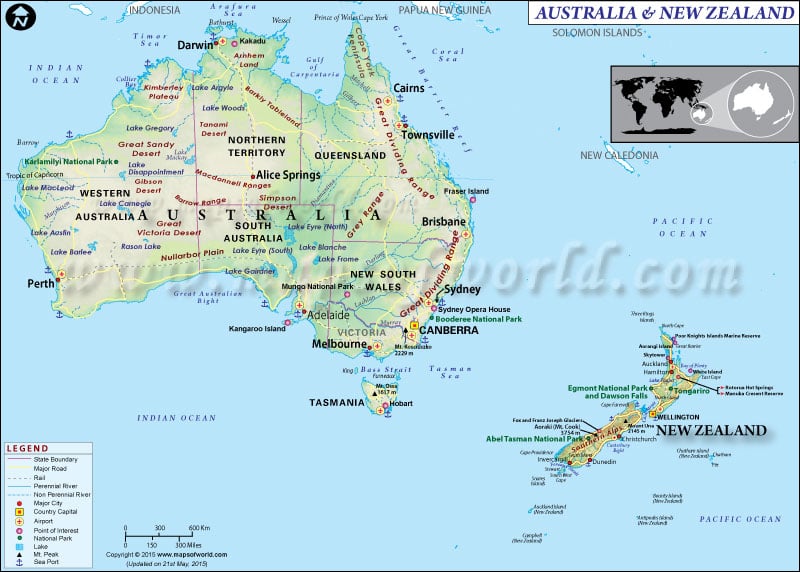 In what continent is New Zealand?