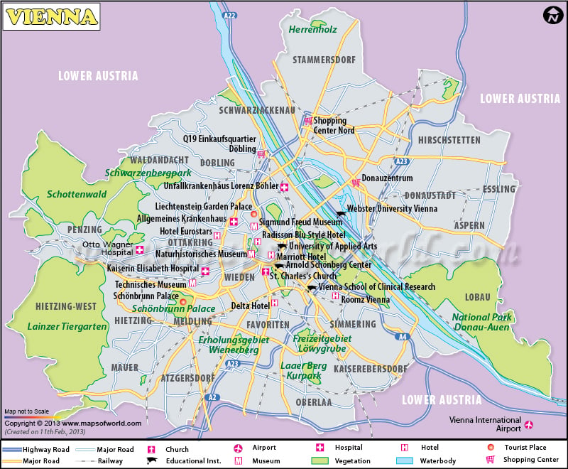 Vienna Map | Map of Vienna City, Austria