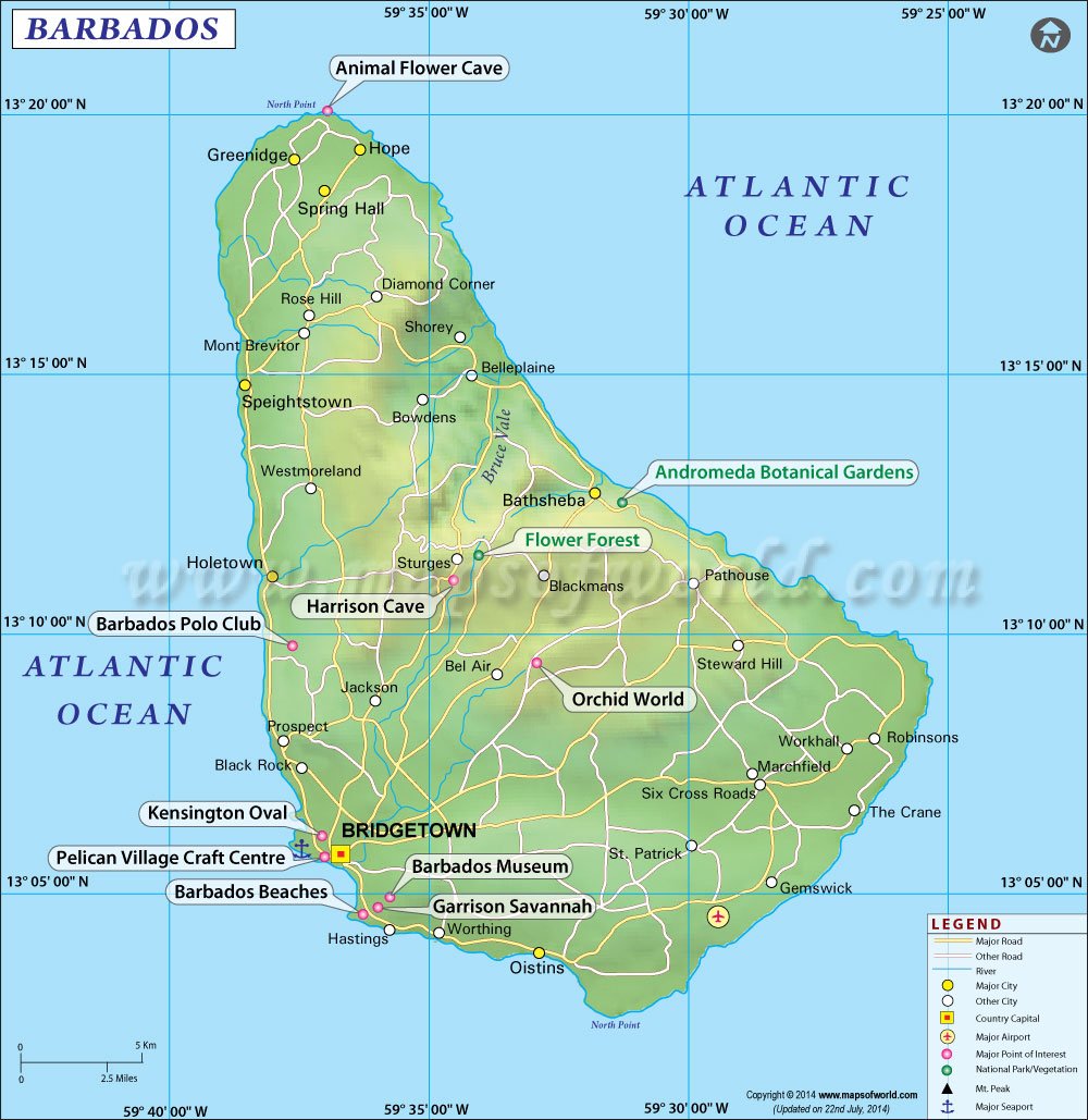Map Of Jamaica Parishes. Barbados Map