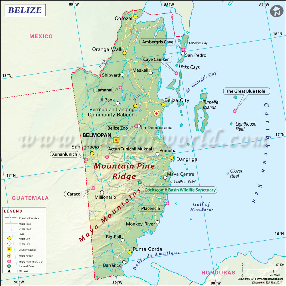 maps of belize. Belize Map