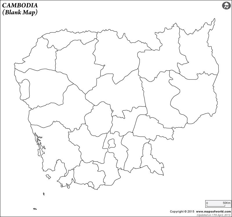 Blank Map of Cambodia | Cambodia Outline Map
