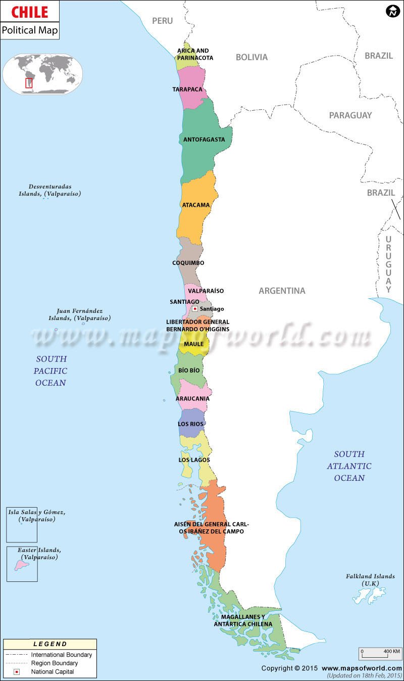 Political Map Of West Africa. Chile Political Map