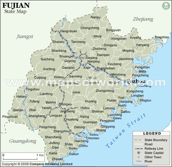 map of china provinces. Fujian Map