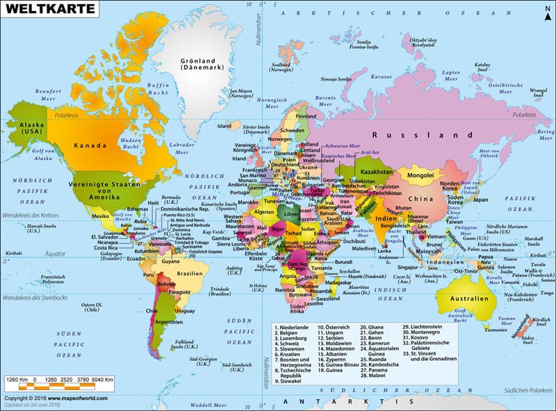 Weltkarte | Die Karte Der Welt
