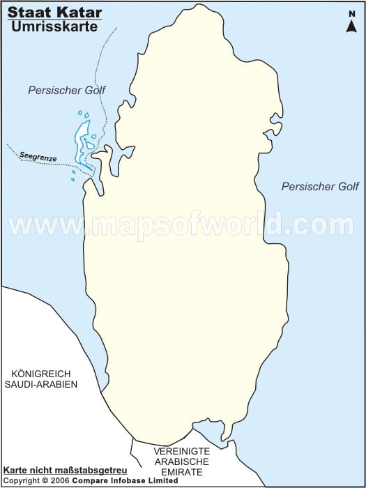 Umrisskarte von Katar