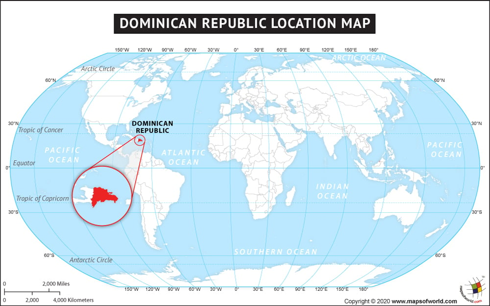 World Map Dominican Republic