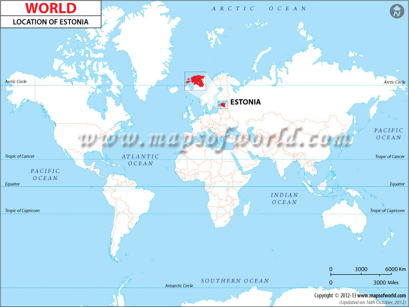 World Map Estonia