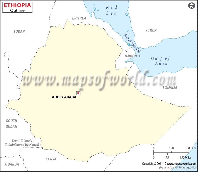 Outline Map of Ethiopia