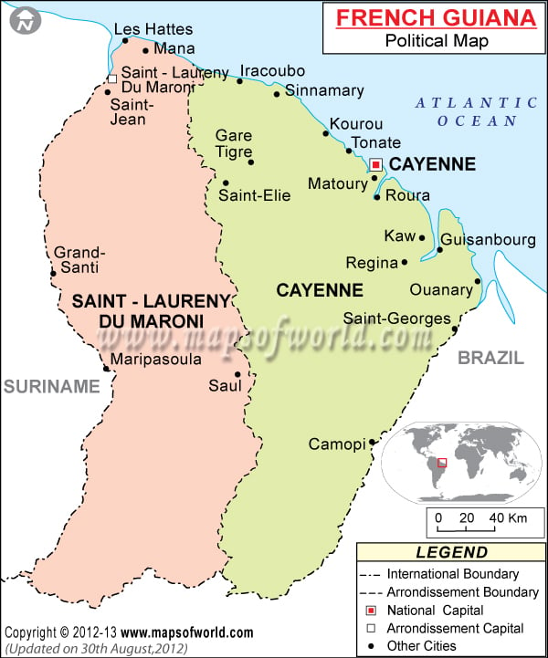 Carte de la Guyane française