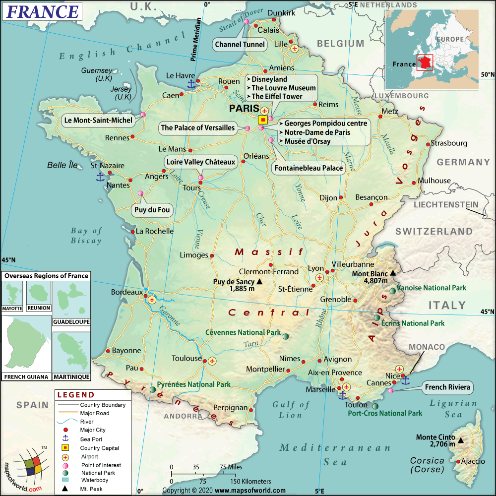France Map, Map of France