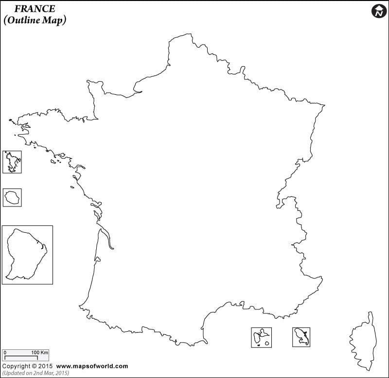 blank map of france