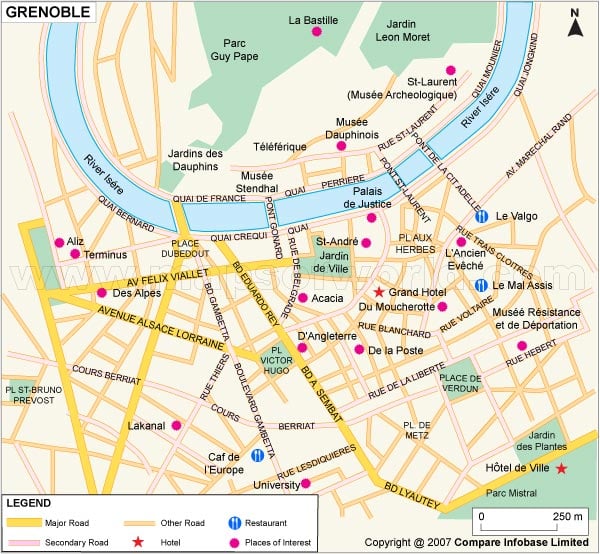 Grenoble Map | City Map of Grenoble, France