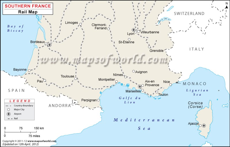 map southern france