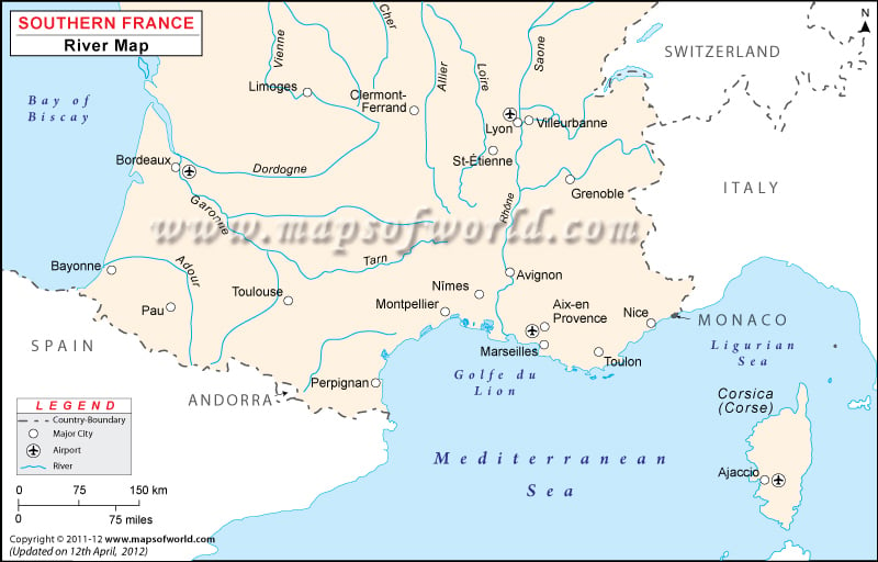 map of southern france