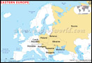 Map of Eastern Europe Map of Eastern Europe