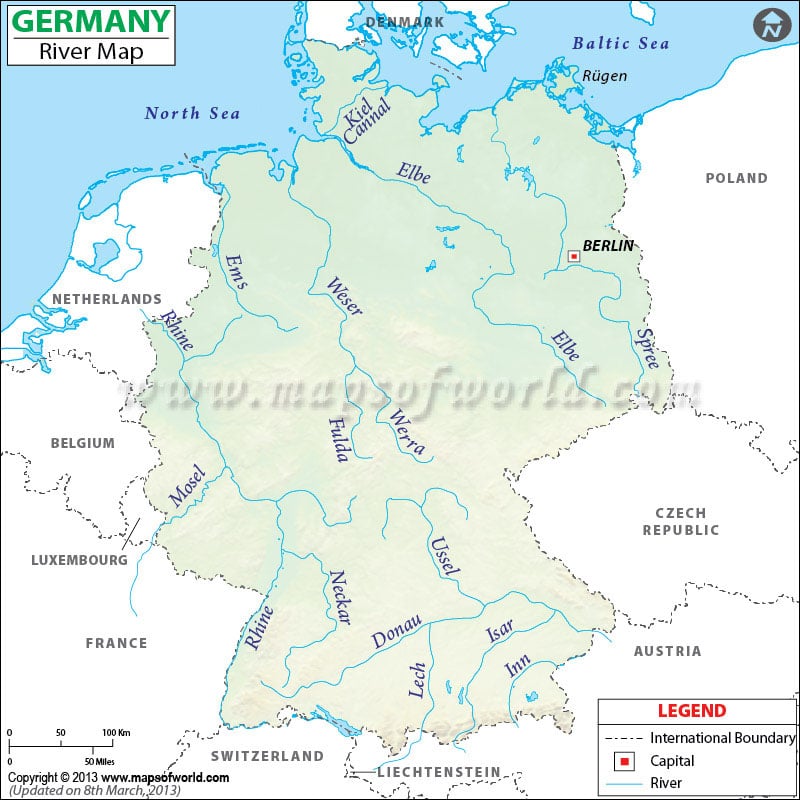 map of germany. River Map of Germany