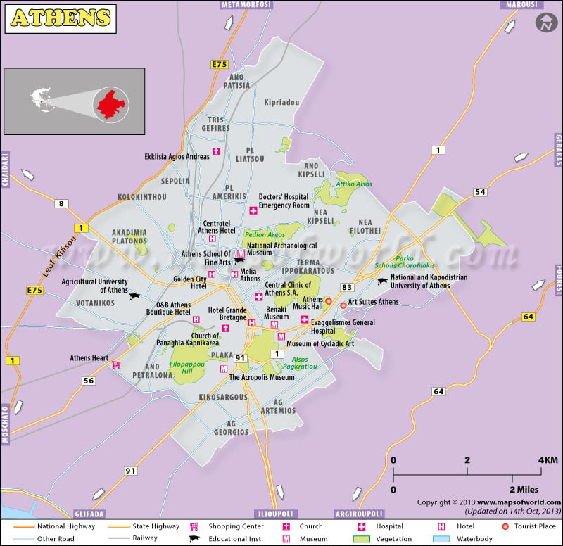 Athens Map. Disclaimer : All efforts have been made to make this image 