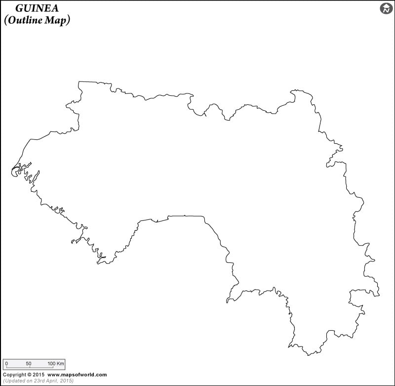 blank map of asia outline. Outline Map of Guinea
