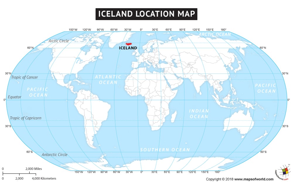 World Map Iceland