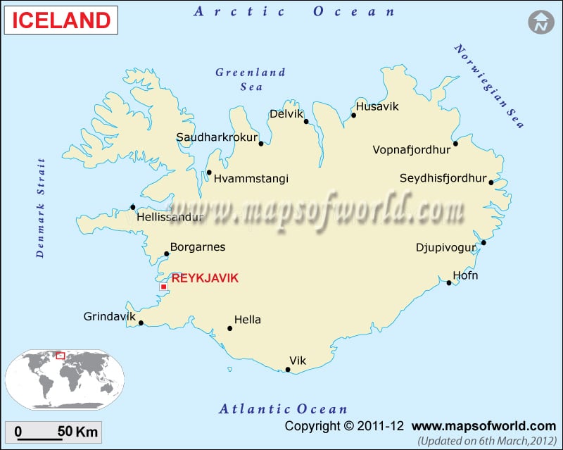 Political Map Of Oceania. Iceland Map