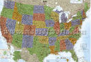 United States Decorator Wall Map, tubed