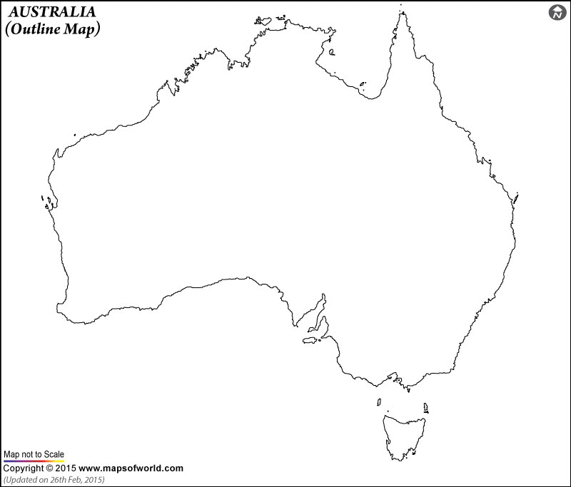 world map blank outline. Blank Outline Map of Australia