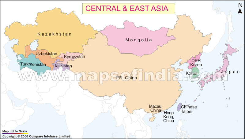 Political Map Of Eurasia. Continent Political Map