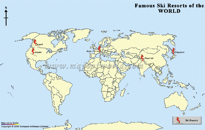 World Map Of Major Ski Resorts