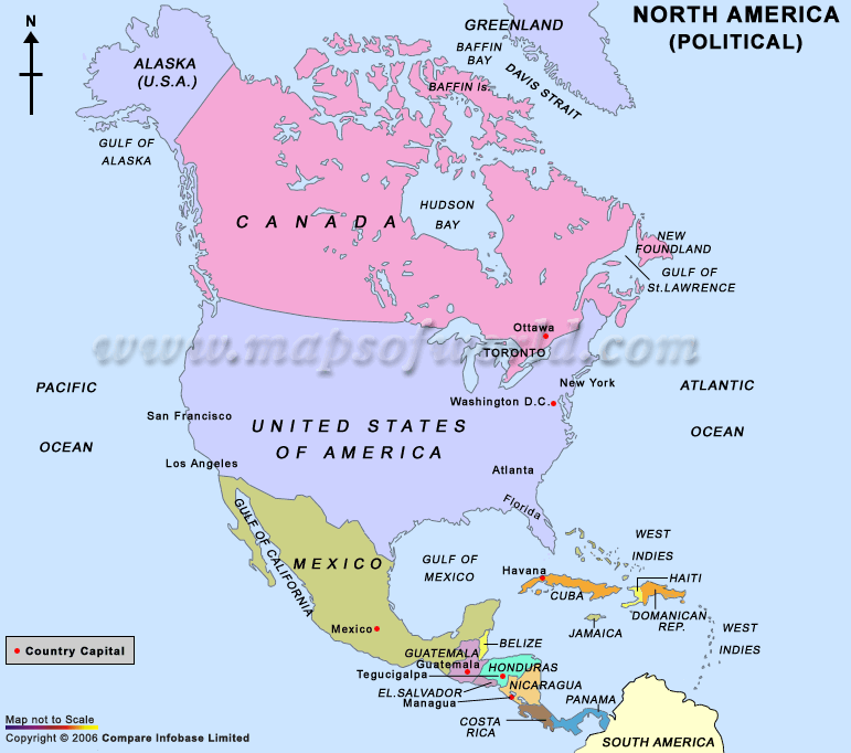 Map Of North America,