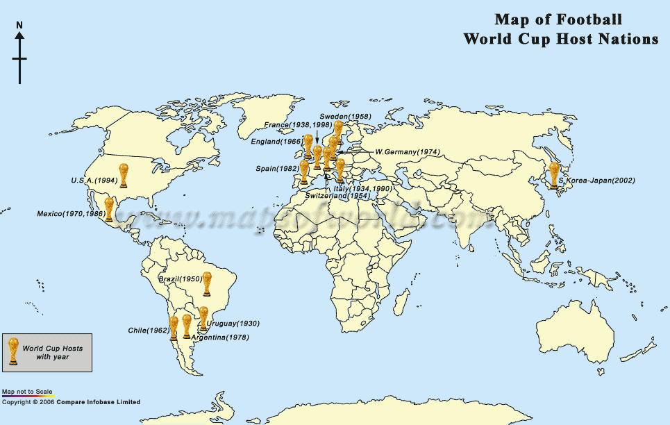 Football World Cup host Nations of the World