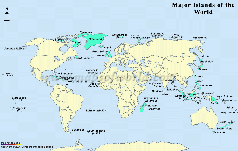 World Map Of Major Islands