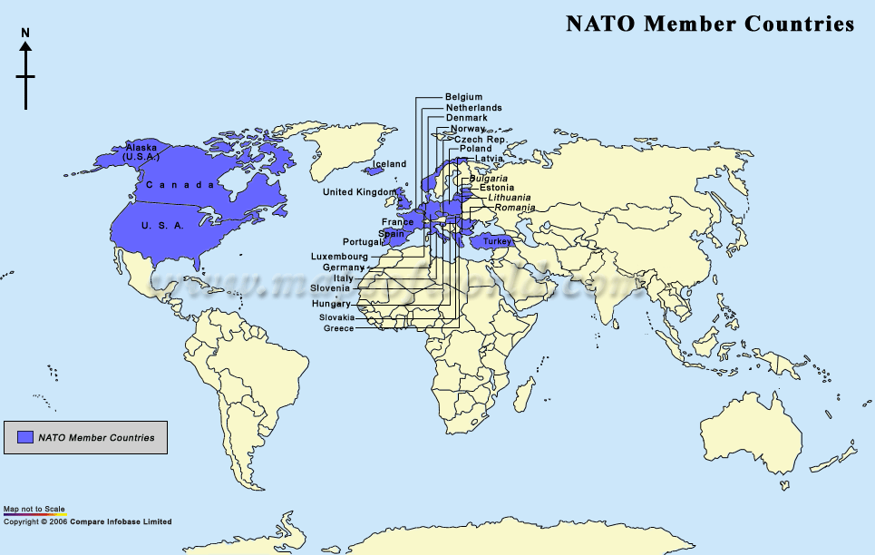 World Map Of NATO Member Countries