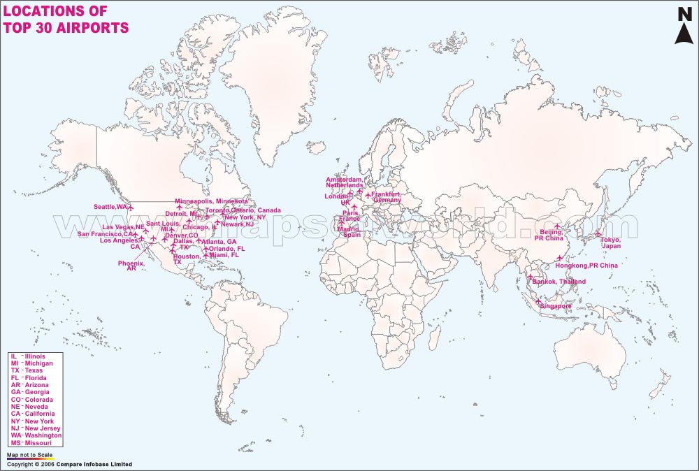 World Top Airports Map