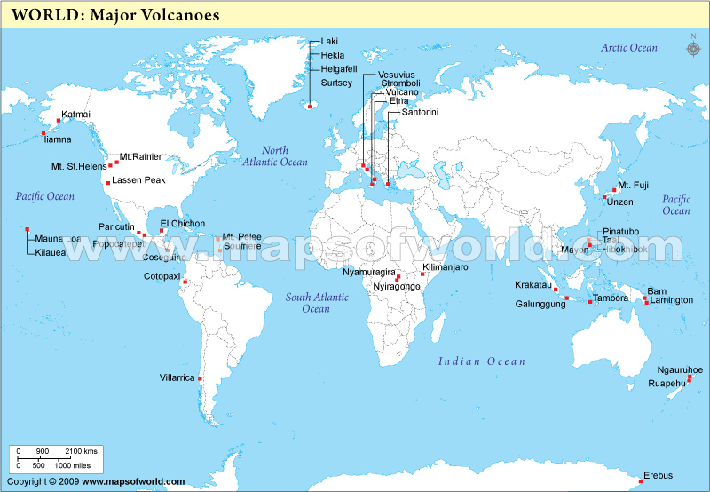 World Map Volcano