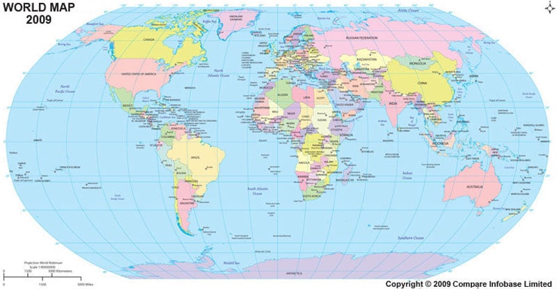 world map. World Maps 2009