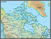 Canada Political Map, Dark Green