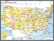 USA Major Cities Map