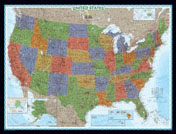 United States Decorator Wall Map, laminated