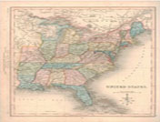 1839 - Antique Map of US