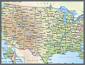 USA Cities Printable Map