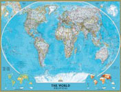 World Classic Wall Map, large & tubed
