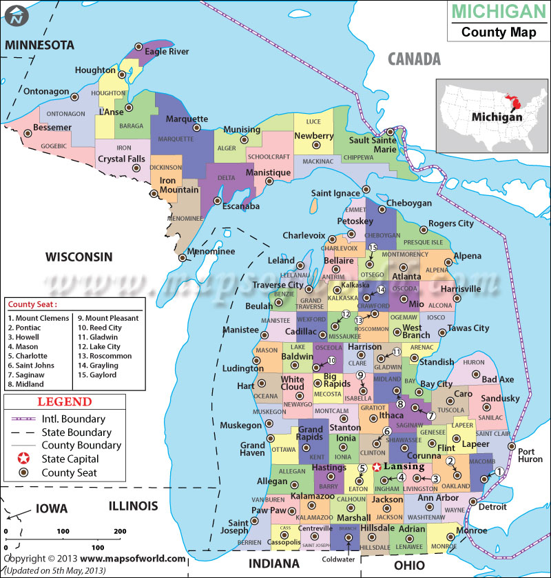 Michigan County Map