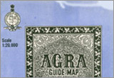 Agra, India Folded Map