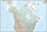 North America Physical Wall Map